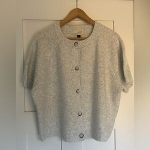 Universal Thread Light Gray Short Sleeve Button Cardigan